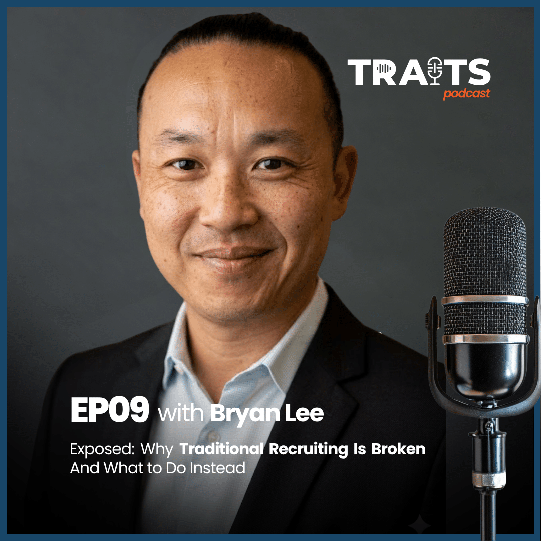 Bryan Lee and host Mark discuss why traditional recruiting is broken on the S2E9 podcast episode cover